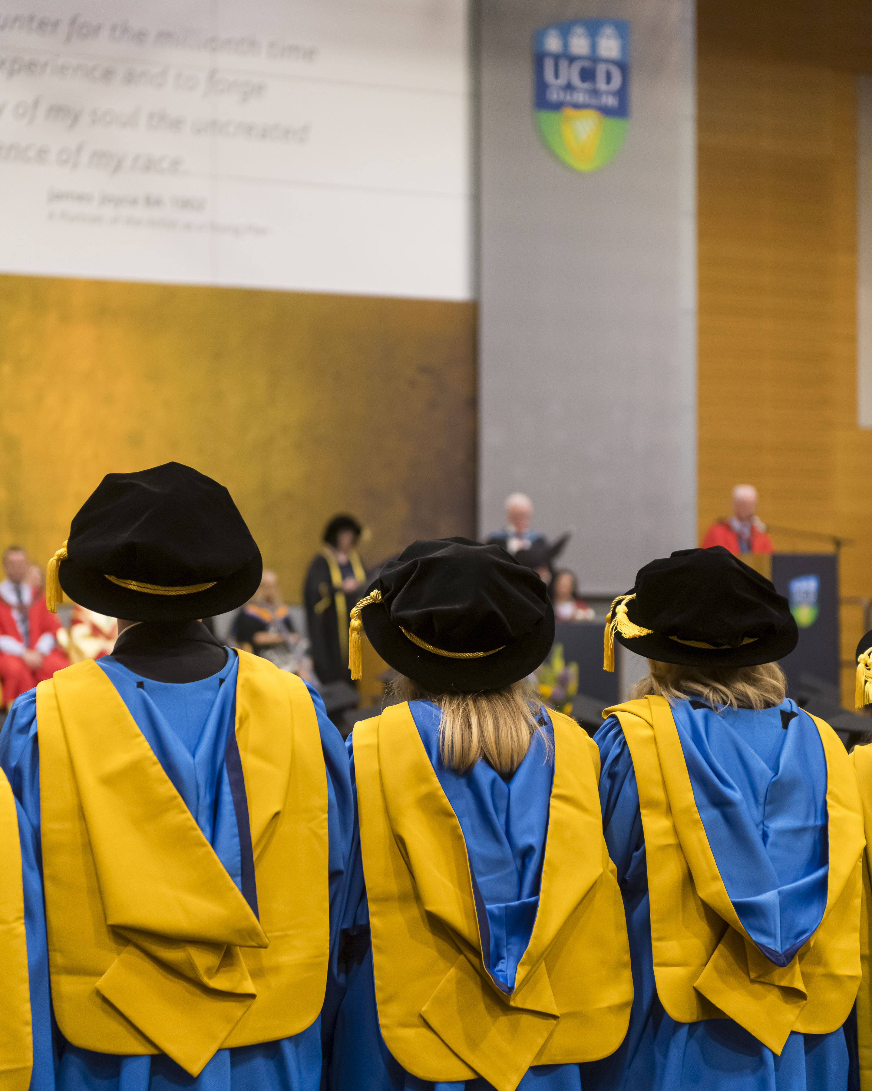 PhD graduates lining up for degrees