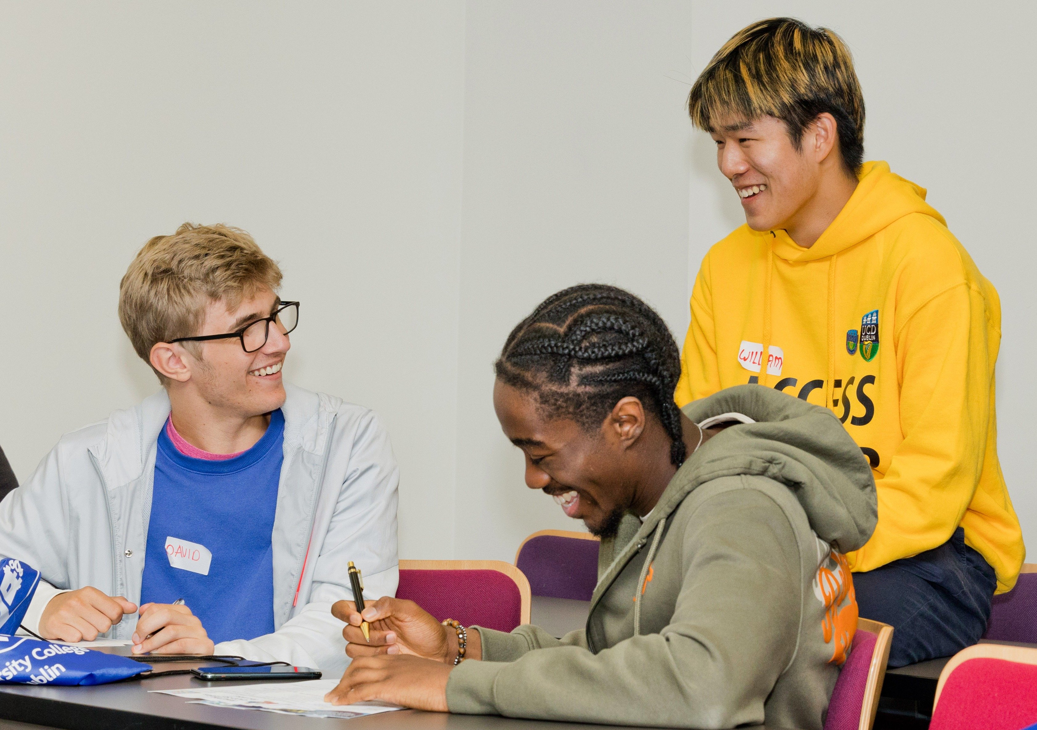 A UCD access leader talked to 2 new students