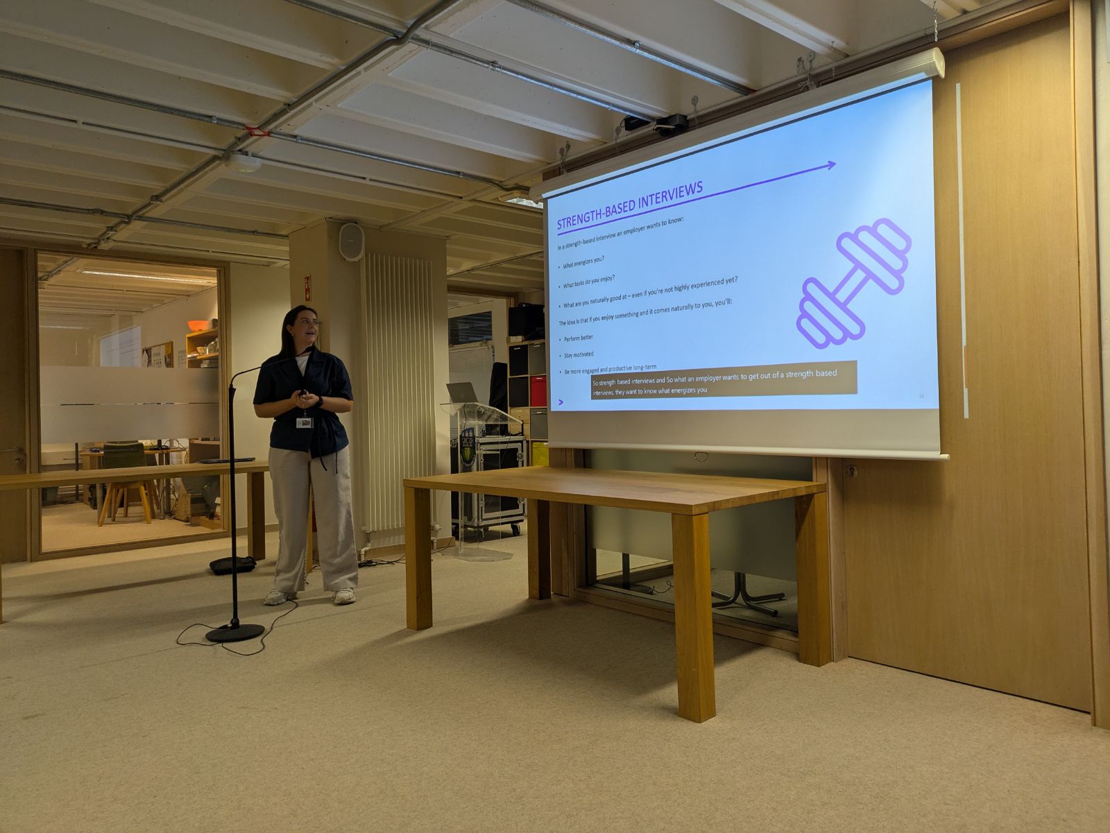 Accenture staff member presenting in UCD Access and Lifelong Learning