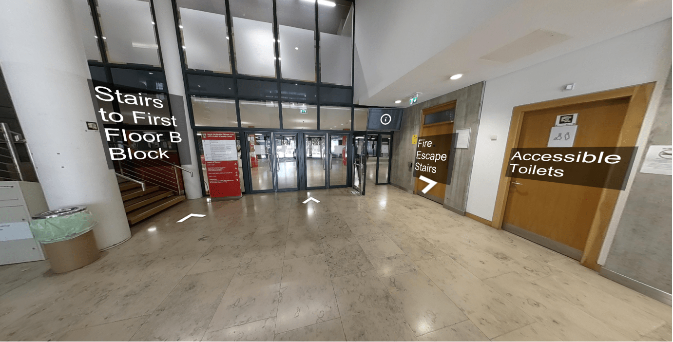 Screenshot of the Health Sciences Building 360 virtual tour
