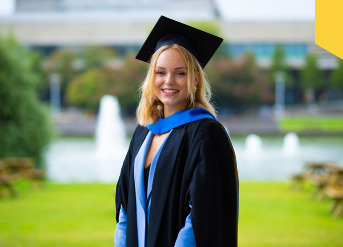 Dariya Bazhenova on the day of her conferring ceremony at the UCD Belfield campus