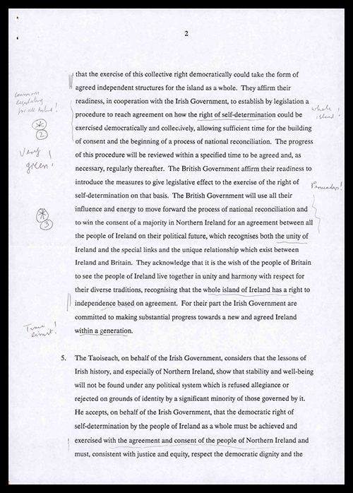 Downing Street declaration Draft