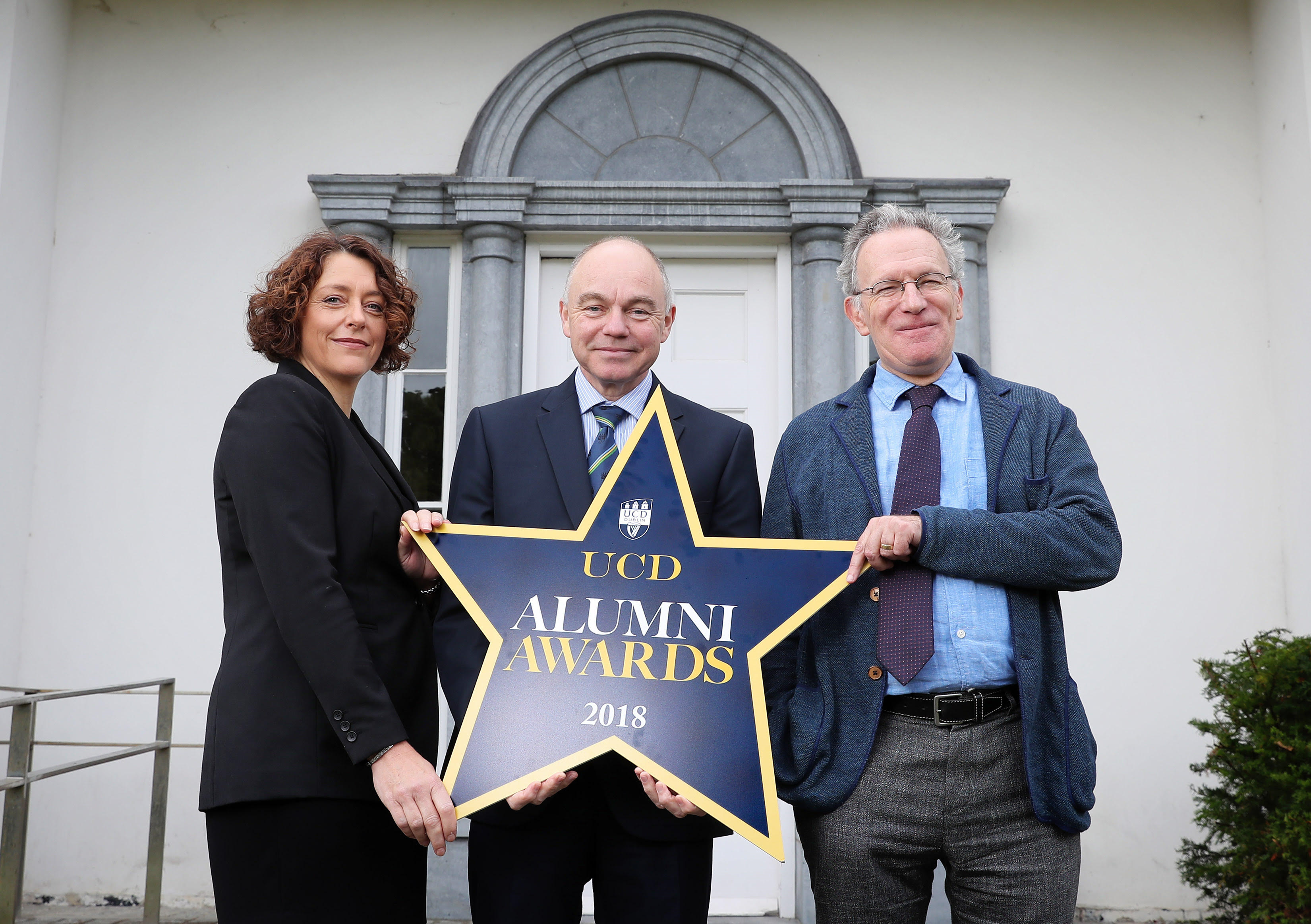 Professor Sarah Prescott, College Principal; UCD President, Professor Andrew Deeks; Fintan O'Toole