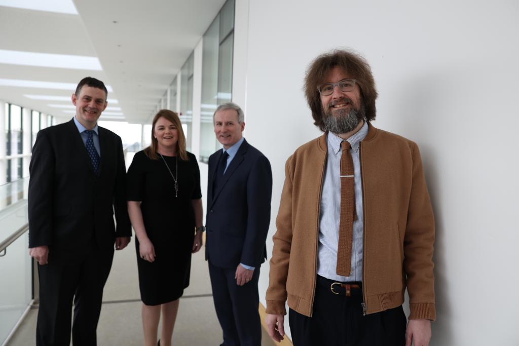 Professor Enda Cummins, Deputy Head of UCD School of Biosystems and Food Engineering, Pamela Byrne, CEO Food Safety Authority of Ireland, Associate Professor Tom Curran, Vice-Principal for Internationalisation, UCD College of Engineering and Architecture and Dr Dimitrios Argyropoulos (WATSON Coordinator), Assistant Professor, UCD School of Biosystems and Food Engineering.