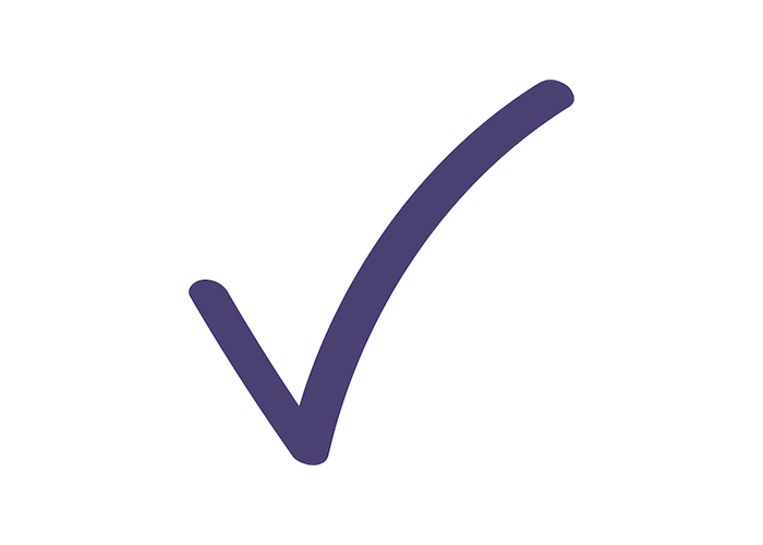 A purple checkmark