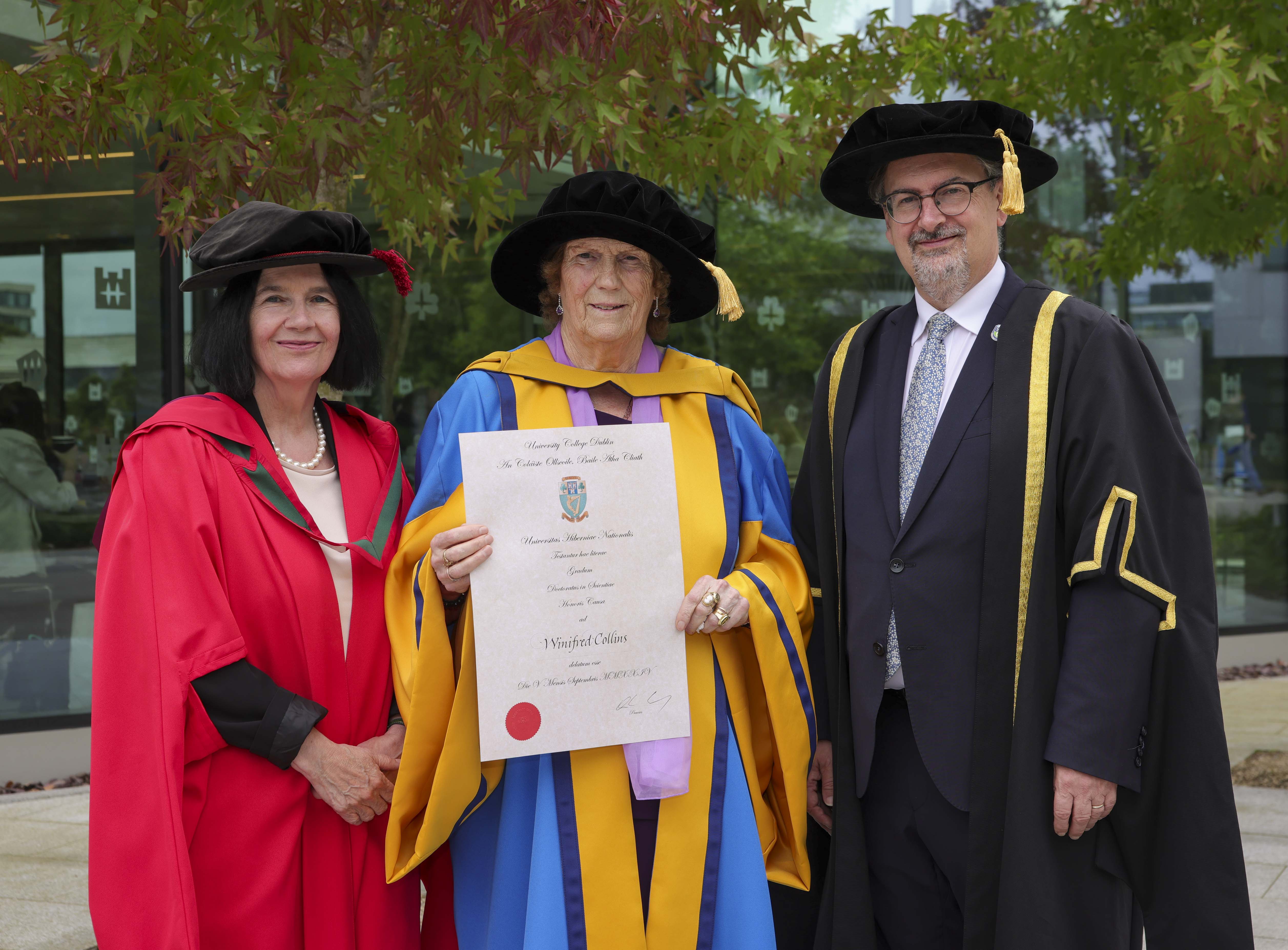  Healthcare activist Ms Missie Collins received a UCD Honorary Degree of Doctor of Science for her valued contributions to the UCD led All-island Traveller Health Study and decades-long track record of advocacy for the Traveller community.\n\n