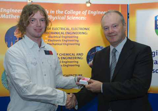 2010 Carthy Award Winner, David Loughrey, is congratulated by Padraic Somers.