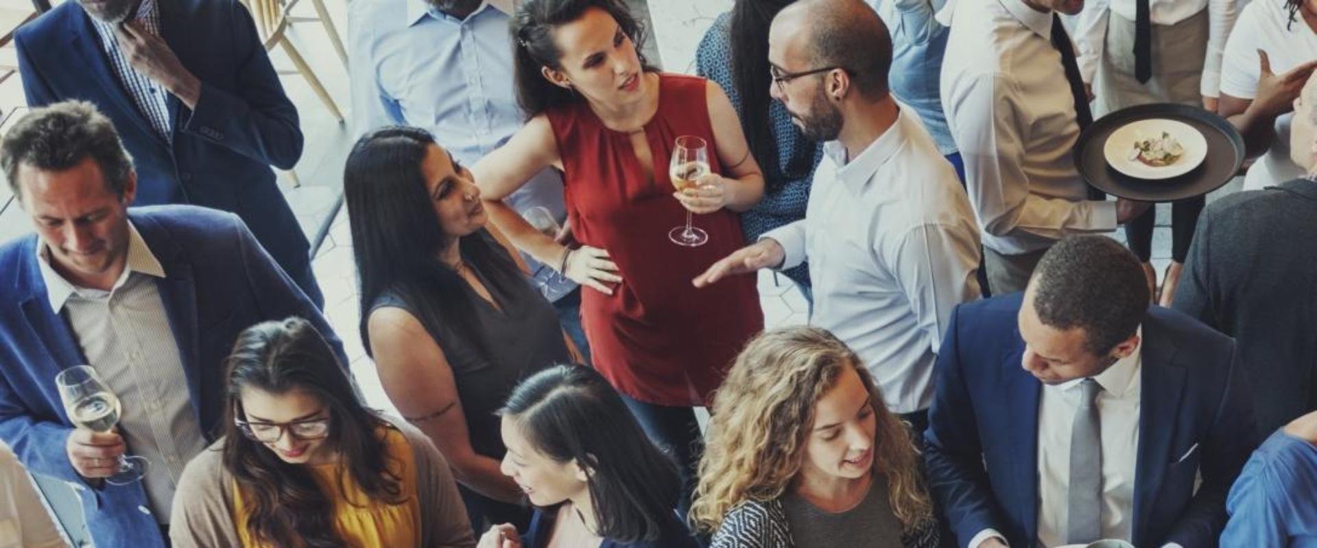 A crowd at a reception in the UCD University Club