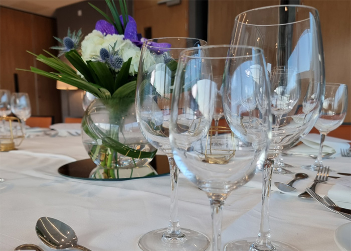 A place setting at wedding table