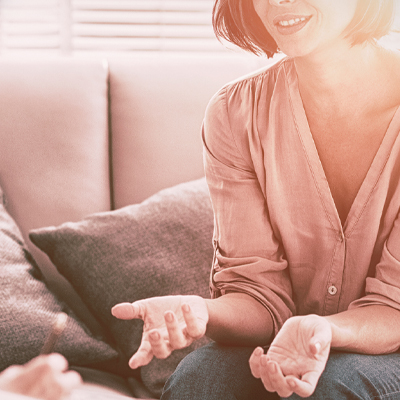 Image of two women talking