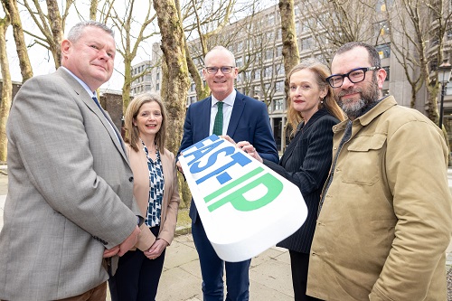 Pictured (l-r) are; Gary Ryan, AgTechUCD; Dr Siobhán Jordan, Teagasc; Minister Simon Coveney TD, Marina Donohoe, Enterprise Ireland and Prof. Nick Holden, UCD.