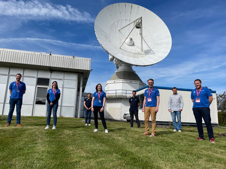 Ireland’s EIRSAT-1 team with ESA staff at the ESA Education Centre in Redu, Belgium