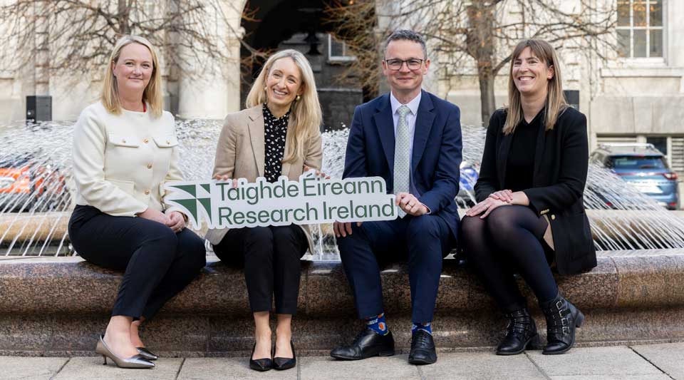 Fionnuala O’Leary, Chief Executive Officer, Children’s Health Foundation (co-funder); Dr Ruth Freeman, Director, Science for Society at Research Ireland; Minister Patrick O'Donovan TD; and Dr Fiona Freeman, UCD, whose research project focuses on treating bone cancer among children, teenagers and young adults.