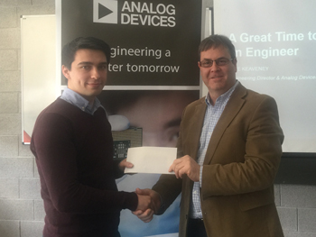 Analog Devices Ireland Award Presentations Winner Cormac O'Meadhra