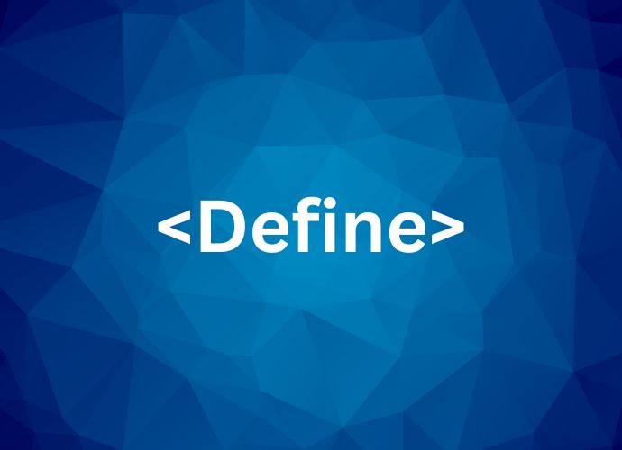 Define on blue background