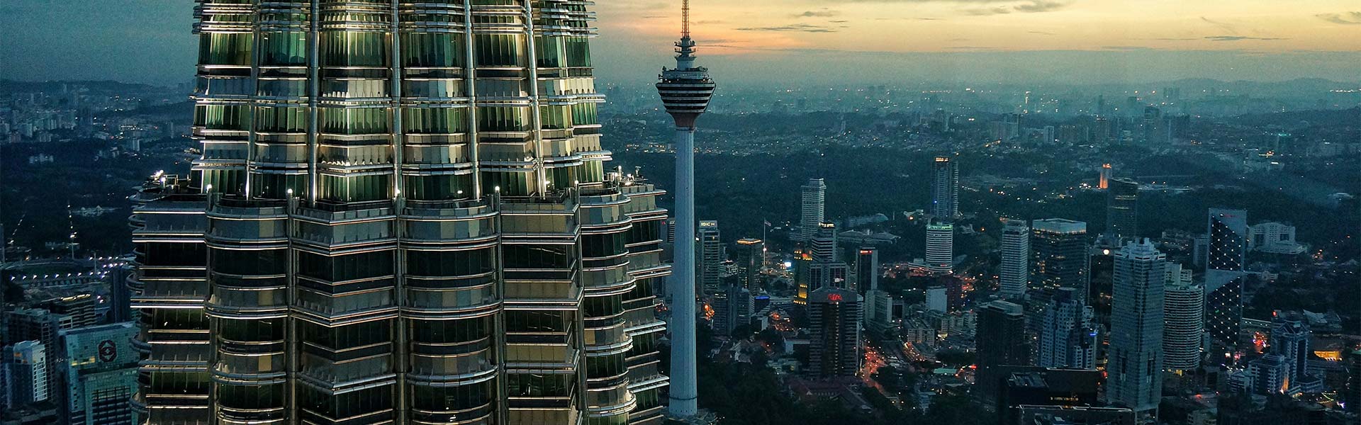 Kuala Lumpur skyline, symbolising the UCD Global Centre in Malaysia and its connection to study opportunities at University College Dublin.