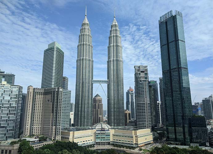 Kuala Lumpur skyline, symbolising the UCD Global Centre in Malaysia and its connection to study opportunities at University College Dublin.