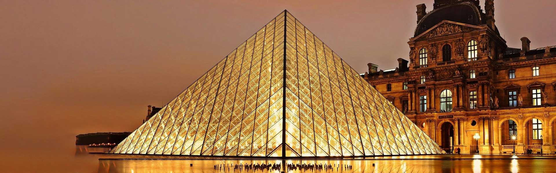 Triangular glass structure.