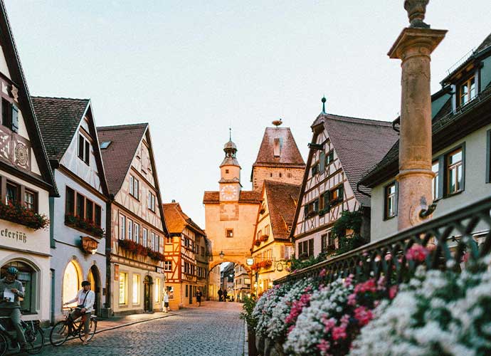 Sleepy medieval village in Germany.