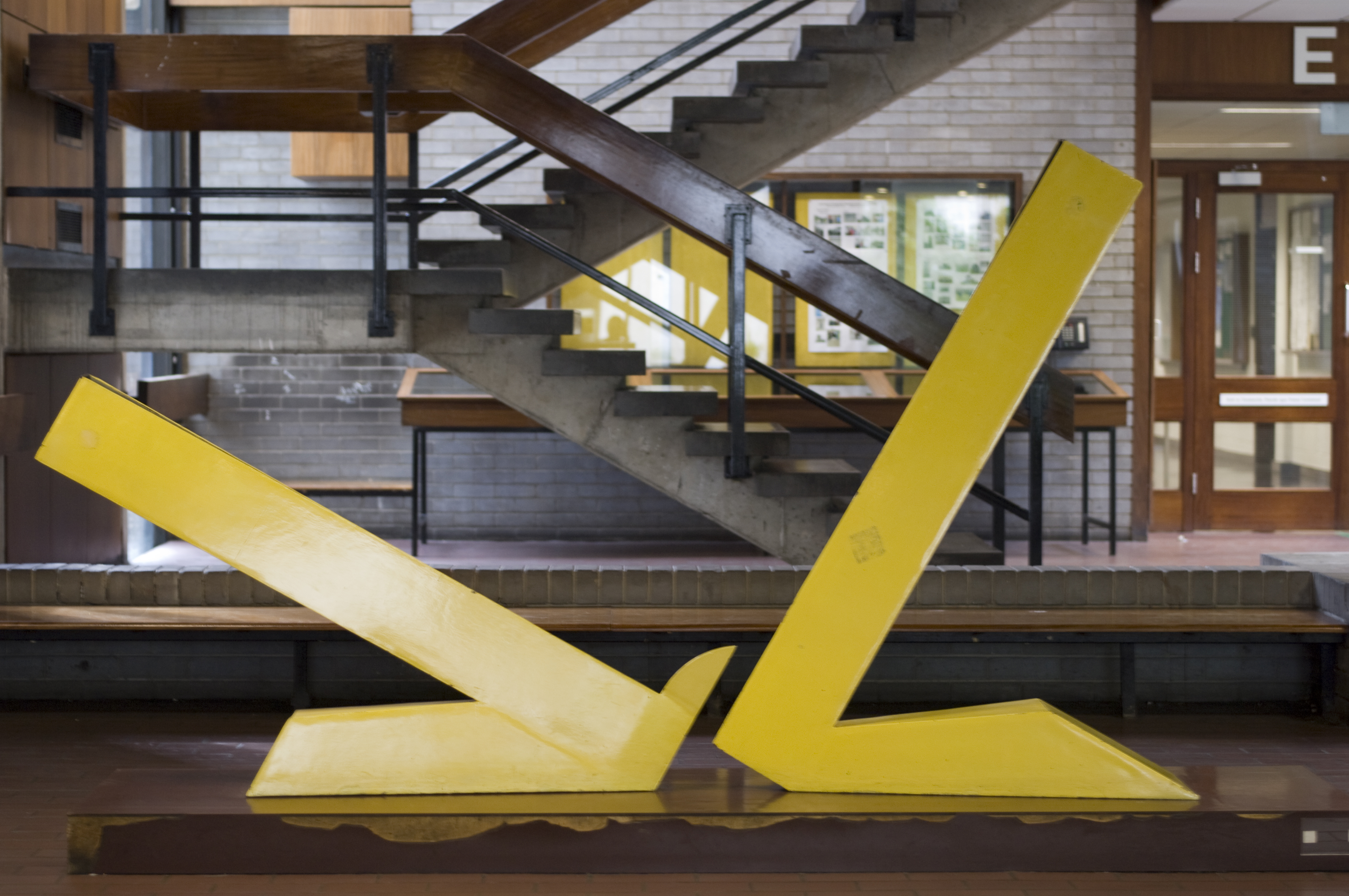 'Yellow Forms' by John Burke in the corridor of the UCD Newman Building