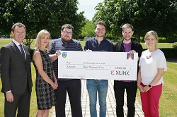 Tom Flanagan, UCD Director of Enterprise and Commercialisation, Libby Gribben, Vice-President, Global HR, Xilinx; Kogii founders, Callan Eldon, Andrea Pignanelli, Karl Roe, and Helen McBreen, Investment Director, Atlantic Bridge‌