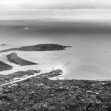 What is Landscape Decorative image of Dublin Bay in Black and White