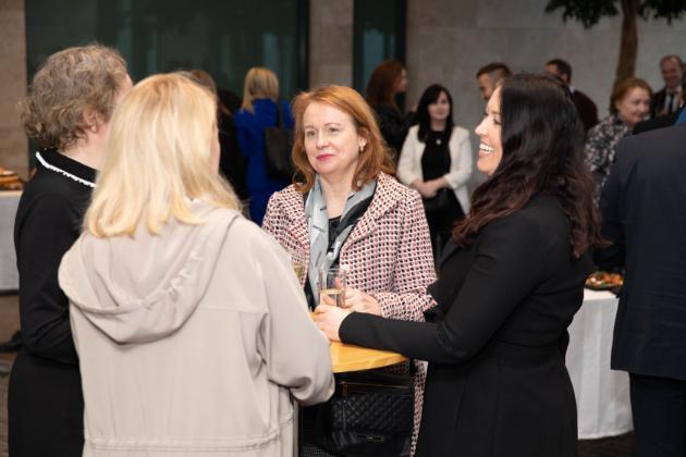 'Guests at the reception that followed the lecture'