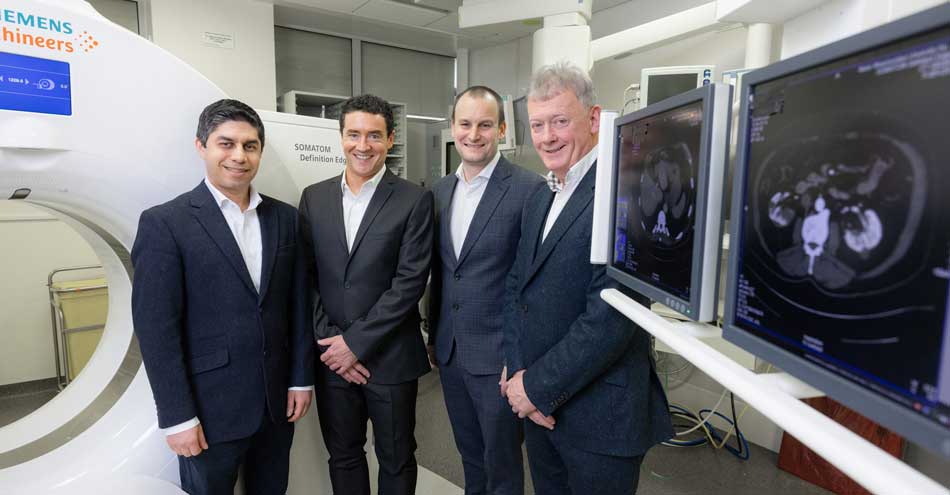 Pictured (l-r) are LaNua Medical co-founders; Dr Sajjad Amiri; Dr Cormac Farrelly, Dr Eoin O'Cearbhaill; Dr Cormac Farrelly, and Tom Fitzmaurice. (Credit: Naoise Culhane).