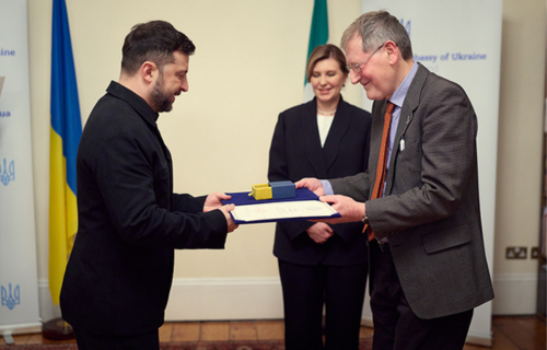 President Zelensky honours UCD project training medical first responders in Ukraine