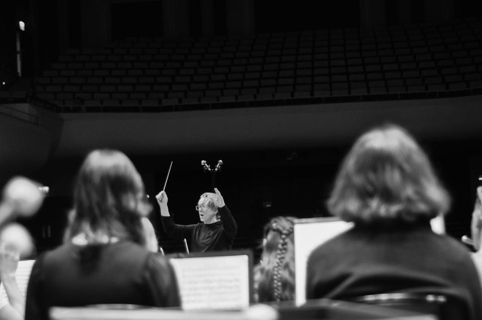 Ciaran Crilly conducting rehearsal at NCH