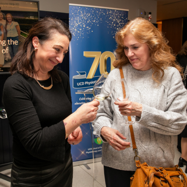 Two women at the UCD Physiotherapy 70th anniversary celebration