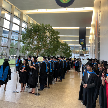 Graduands lining up before graduation ceremony