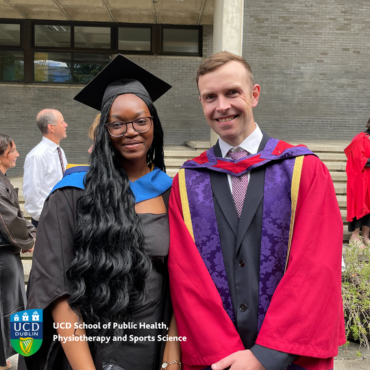 UCD lecturer and graduate on graduation day