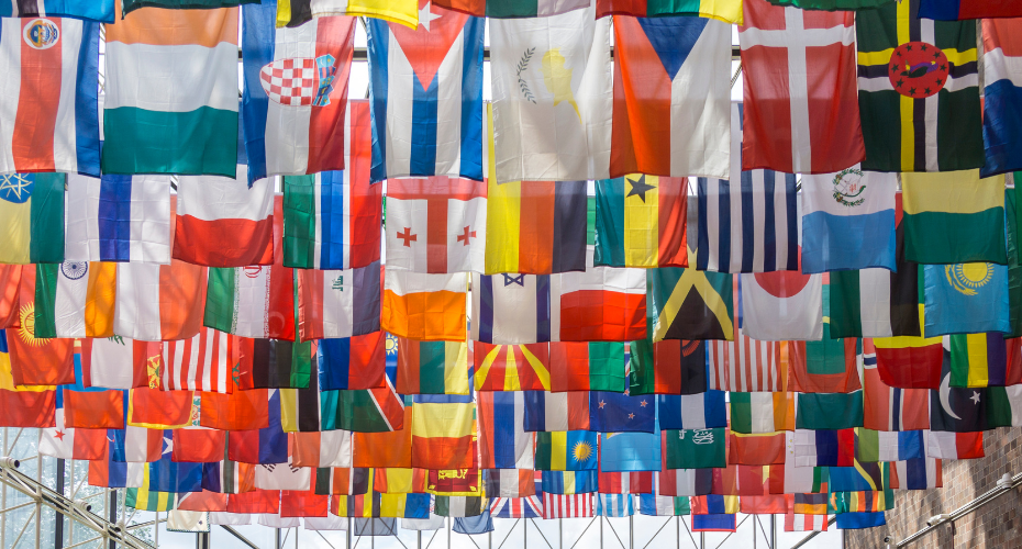 Several international flags