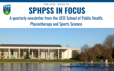 Cover of Newsletter showing image of UCD lake under a blue sky