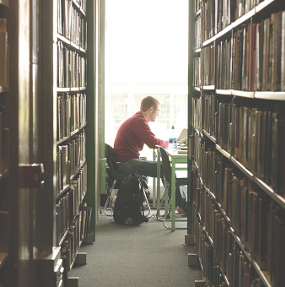 Studying in Library