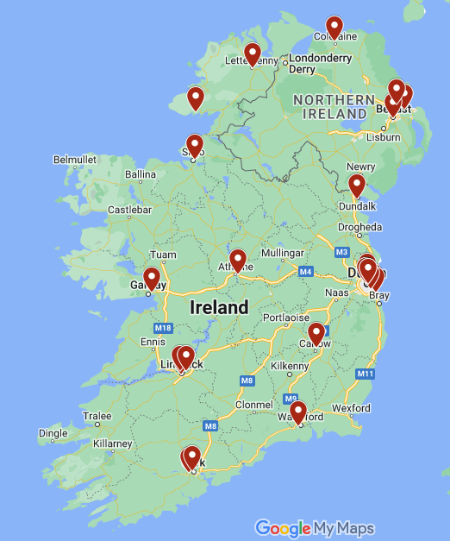 All Island Research Culture Network Map