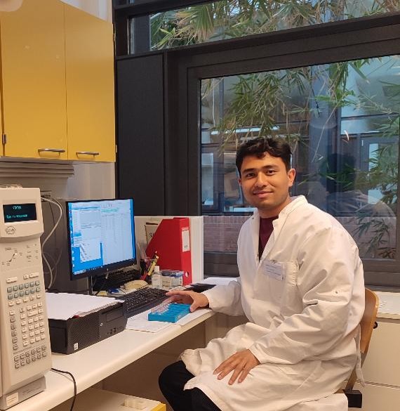 A man sitting at a desk