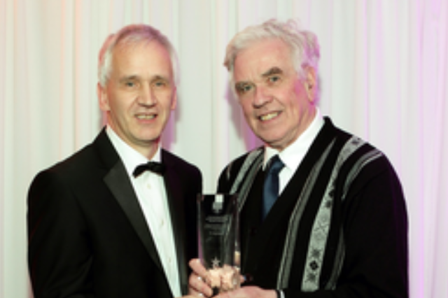 Alumni Awards winner 2015 Fr Peter McVerry and Professor Joe Carthy