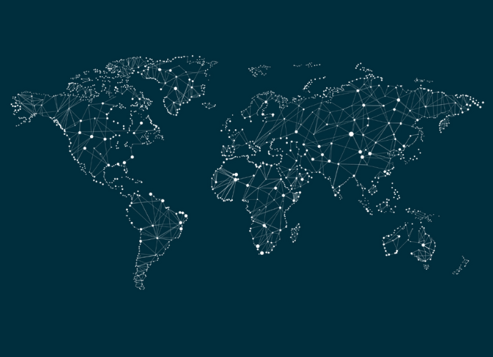 Abstract map of world