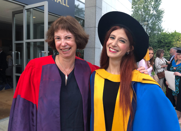 Bianca at graduation with Ursula Fanning