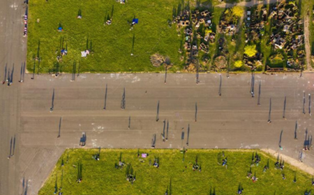 Shot from above of Templehofer Feld Berlin