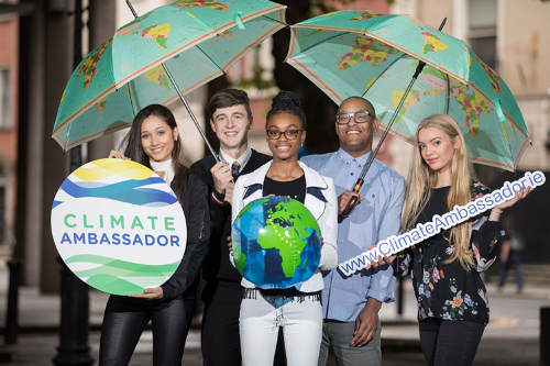 Climate Ambassadors holding a Climate Ambassador sign