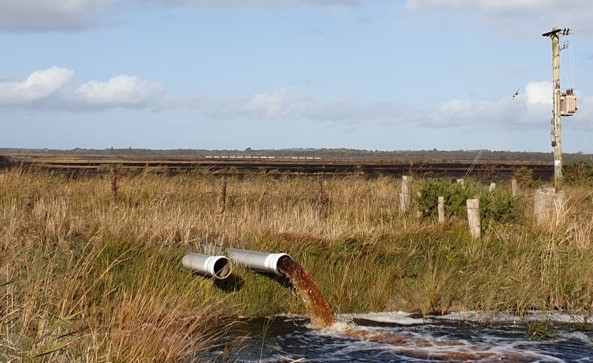 Peat extraction bog water