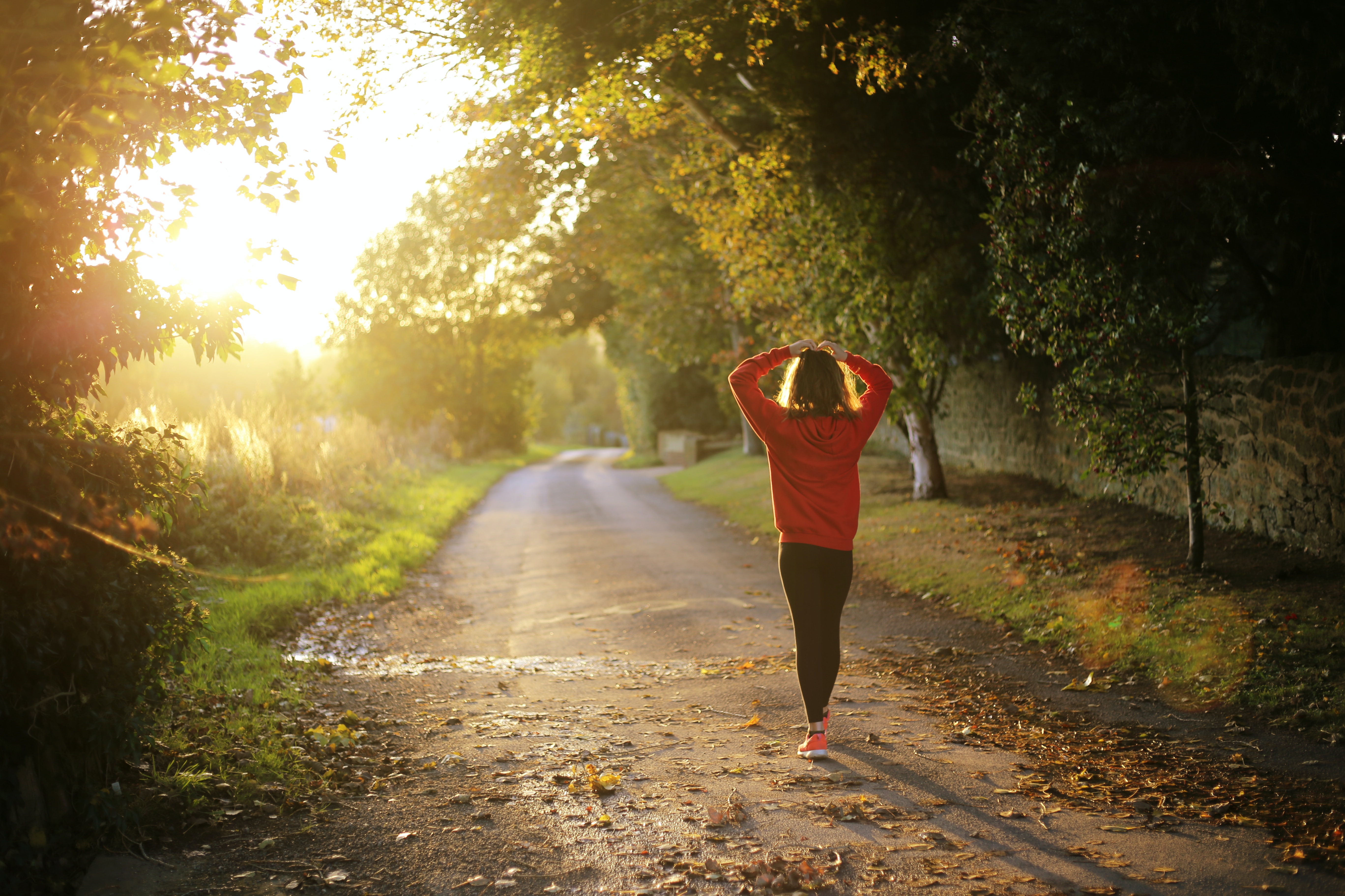 Woman running in nature