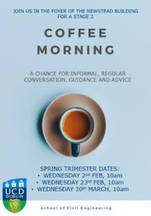 flyer for civil engineering academic advising coffee morning